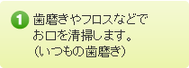 歯磨きやフロスでお口を清掃します。